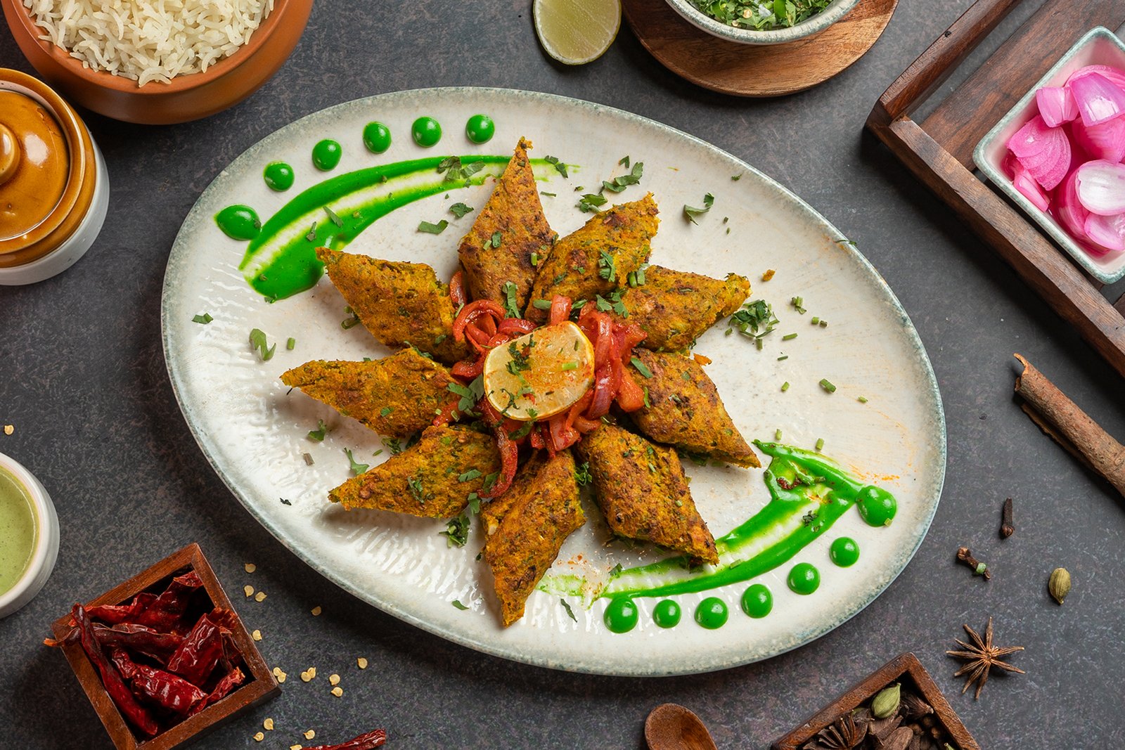Veg Seekh Kebab (2 PC) + Mint Chutney